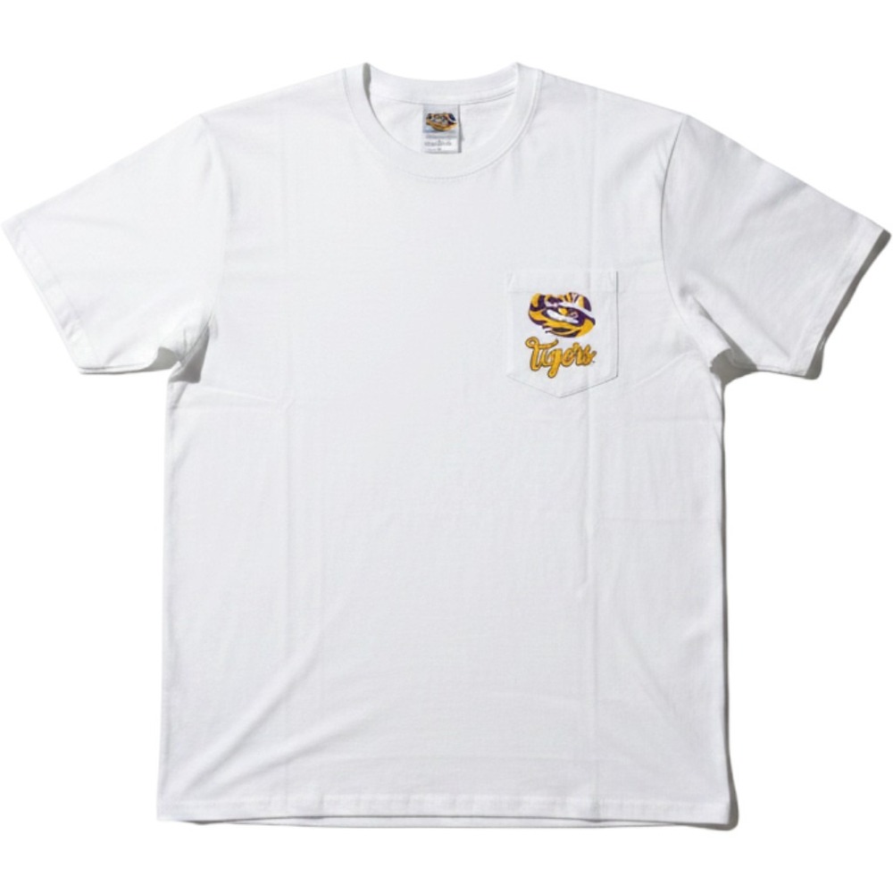 Captivating LSU Tigers Mens White Pocket Tee Shirt Victory Large NEW‎